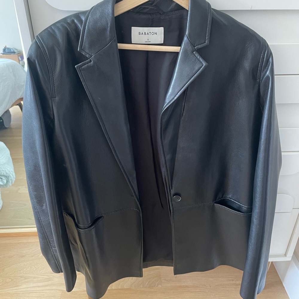 Aritzia faux leather blazer